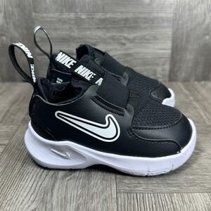 Nike Flex Runner 3 Toddler 5C Black White Slip On Sneakers NEW FN1478-005